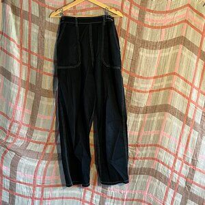 Judi Rosen 033 jeans black overdye pinstripe denim size 29
